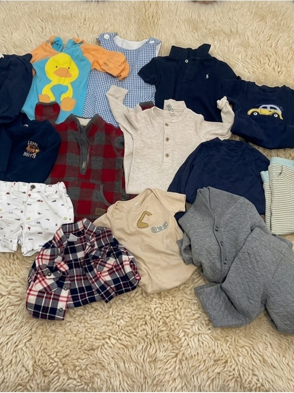 Ralph Lauren Navy Polo & Assorted Kids Tops - Navy, Gray, Cream, Red, Plaid